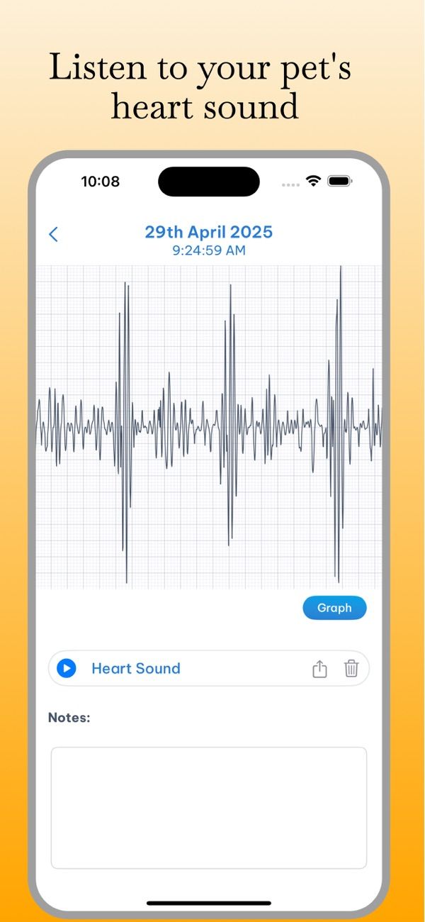 Listening to a pet's heart sound in PetScope